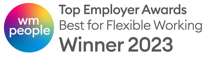WM People Top Employer Awards logo: Best for Flexible Working 2023 winner