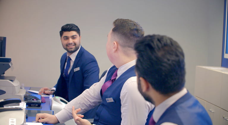Helping customers in branch