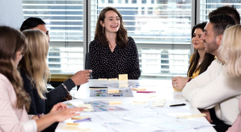 Group transformation team in a meeting