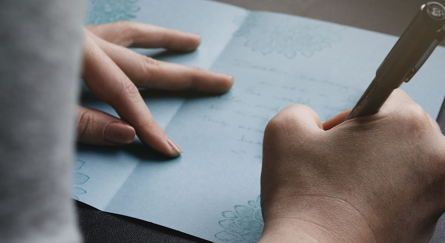 Writing letters as part of a lockdown volunteering project