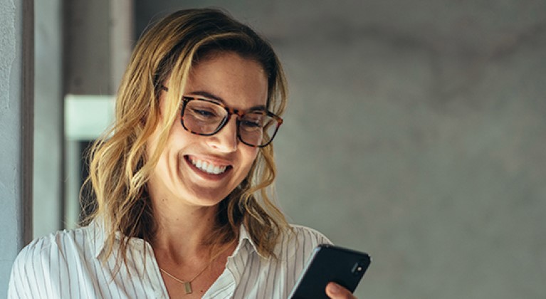 Woman using her moile phone
