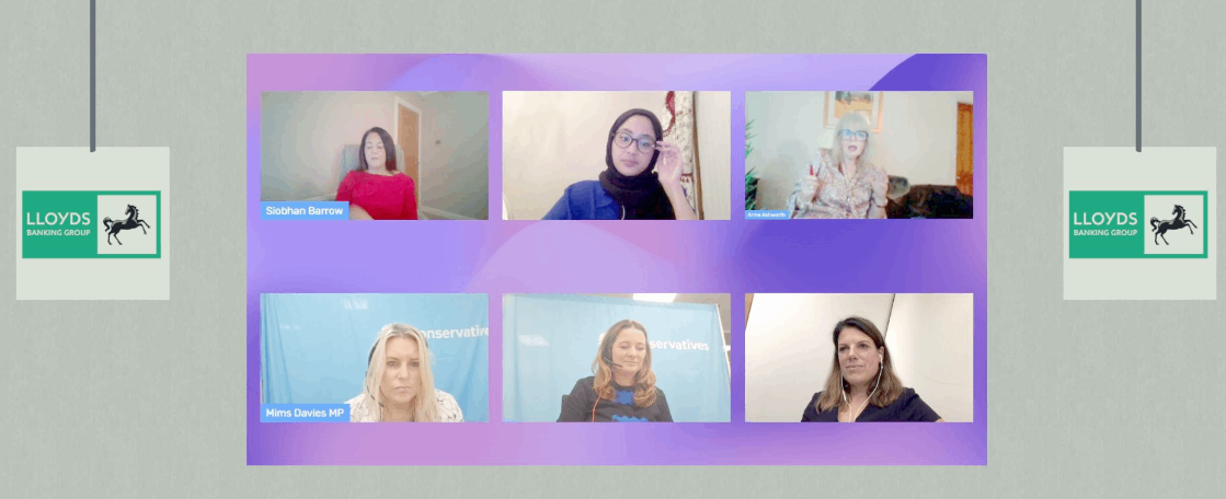Siz women on a virtual video call