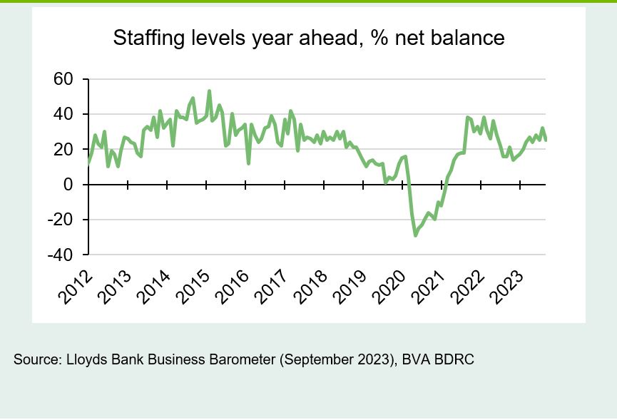 Chart 3: Staffing expectations pull back