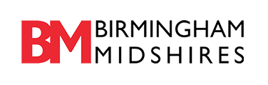 Black and red Birmingham Midshires logo