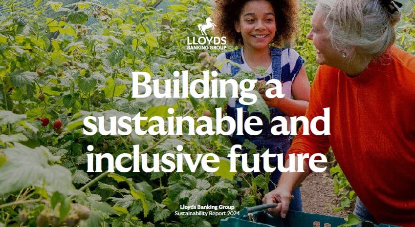 'Building a sustainable and inclusive future' report cover.