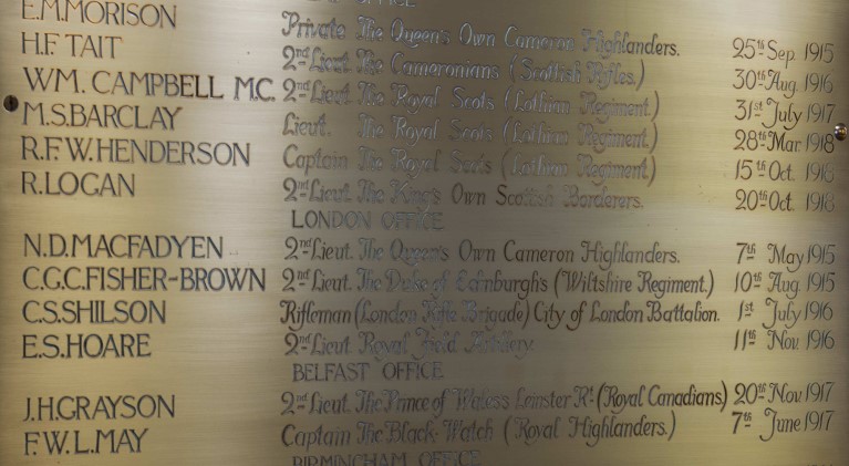 Scottish Widows war memorial