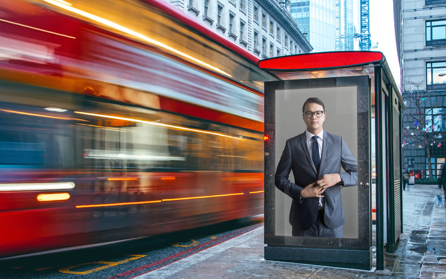 Bus shelter advertisement